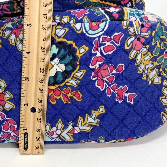 Vera Bradley Purse Iconic Shoulder Bag Carson Blue Multi Romantic Paisley Quilt - Picture 6 of 14